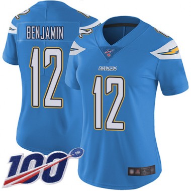 Los Angeles Chargers NFL Football Travis Benjamin Electric Blue Jersey Women Limited #12 Alternate 100th Season Vapor Untouchable->women nfl jersey->Women Jersey